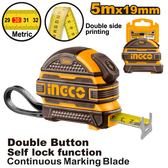 Рулетка 5 х 19 мм (12/60) INGCO HSMT08519-1