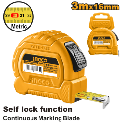 Рулетка 3х16 мм (12/60) INGCO HSMT27316-1