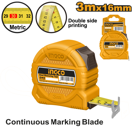 Рулетка 3м x16мм (12/60) INGCO HSMT39316-1 Рулетка 3м x16мм (12/60) INGCO HSMT39316-1