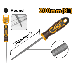 Напильник круглый по металлу 200 мм (10/60) INGCO HSRF088 INDUSTRIAL Напильник круглый по металлу 200 мм (10/60) INGCO HSRF088 INDUSTRIAL
