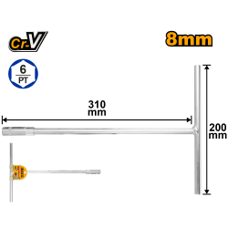 Торцевой ключ 8 мм с Т-образной ручкой INGCO HTSW0808 INDUSTRIAL