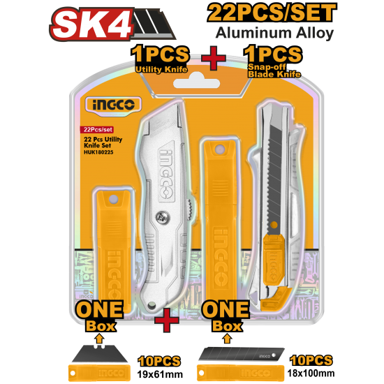 Набор ножей универсальных (8/48) INGCO HUK180225 Набор ножей универсальных (8/48) INGCO HUK180225
