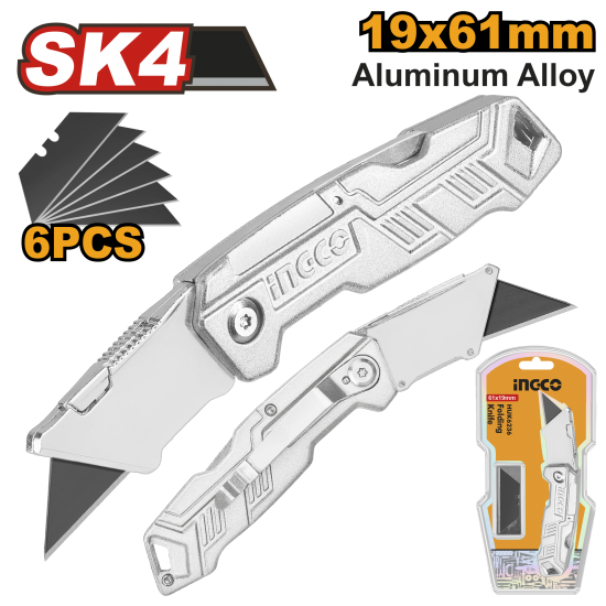 Нож складной универсальный INGCO HUK6236 Нож складной универсальный INGCO HUK6236