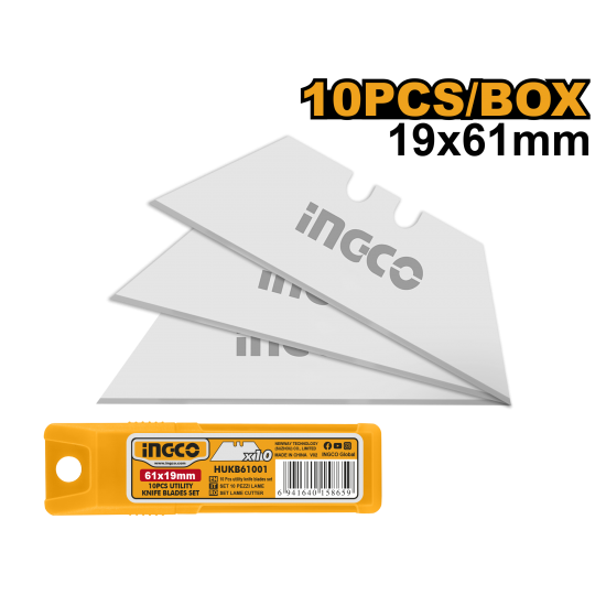 Лезвие трапециевидное 19*61 мм (20/200) INGCO HUKB61001