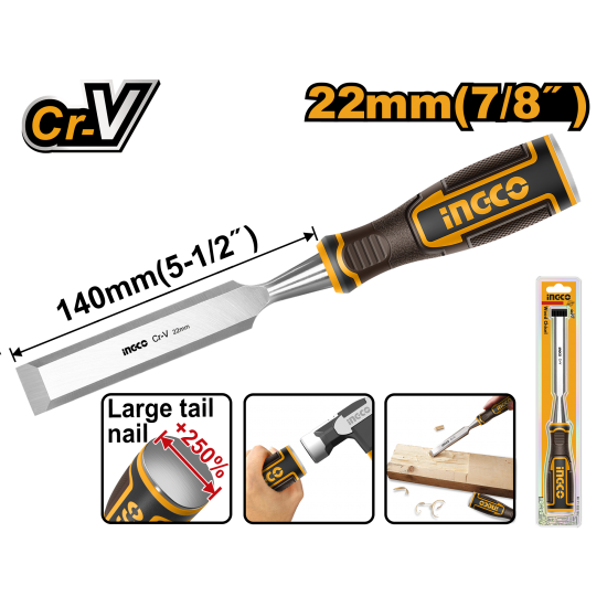 Стамеска 22 мм (10/50) INGCO HWC0822 INDUSTRIAL