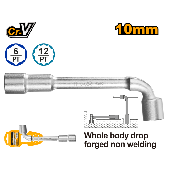 Торцевой L-образный ключ 10 мм INGCO HWL1008 INDUSTRIAL Торцевой L-образный ключ 10 мм INGCO HWL1008 INDUSTRIAL