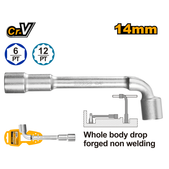 Торцевой L-образный ключ 14 мм INGCO HWL1408 INDUSTRIAL Торцевой L-образный ключ 14 мм INGCO HWL1408 INDUSTRIAL
