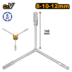 Ключ торцевой Y-образный 8-10-12 мм INGCO HYSW081012 INDUSTRIAL Ключ торцевой Y-образный 8-10-12 мм INGCO HYSW081012 INDUSTRIAL