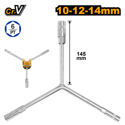Ключ торцевой Y-образный 10-12-14 мм INGCO HYSW101214 INDUSTRIAL Ключ торцевой Y-образный 10-12-14 мм INGCO HYSW101214 INDUSTRIAL