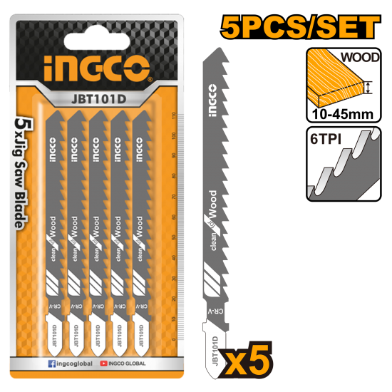 Полотна по дереву для электролобзика 5 шт (25/250) INGCO JSBT101D Полотна по дереву для электролобзика 5 шт (25/250) INGCO JSBT101D