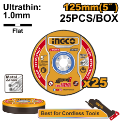 Набор отрезных дисков по металлу 125*1.0*22.2 мм 25 шт INGCO MCD1012525 INDUSTRIAL Набор отрезных дисков по металлу 125*1.0*22.2 мм 25 шт INGCO MCD1012525 INDUSTRIAL