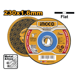 Абразивный отрезной диск по металлу 230*1.6*22.2 мм INGCO MCD162301 Абразивный отрезной диск по металлу 230*1.6*22.2 мм INGCO MCD162301