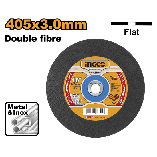 Абразивный отрезной диск по металлу 405*3*25.4 мм INGCO MCD304051 Абразивный отрезной диск по металлу 405*3*25.4 мм INGCO MCD304051