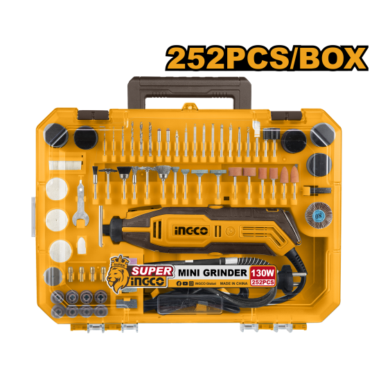 Гравер с оснасткой 130 Вт 252 шт (5) INGCO MG133281 Гравер с оснасткой 130 Вт 252 шт (5) INGCO MG133281