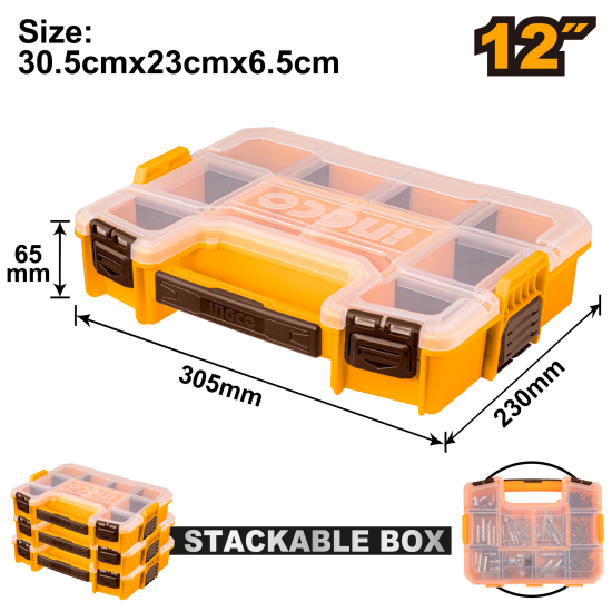 Пластиковый органайзер для инструмента 305х230х65 мм (5/10) INGCO PBX1211