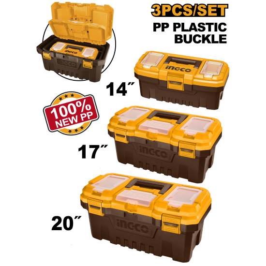 Набор пластиковый ящиков 3 шт INGCO PBXK0301
