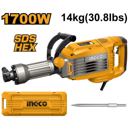 Отбойный молоток SDS-HEX 1700 Вт INGCO PDB170068 INDUSTRIAL Отбойный молоток SDS-HEX 1700 Вт INGCO PDB170068 INDUSTRIAL