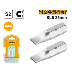 Набор бит SL6 2 шт, 25 мм INGCO SDB61SL252 Набор бит SL6 2 шт, 25 мм INGCO SDB61SL252