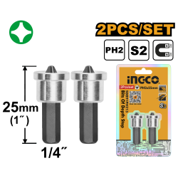 Набор бит с ограничителем глубины PH2 2 шт 25 мм (25/100) INGCO SDB91PH213 Набор бит с ограничителем глубины PH2 2 шт 25 мм (25/100) INGCO SDB91PH213