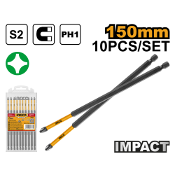 Набор ударных бит PH1 10 шт 150 мм INGCO SDBIM11PH163 INDUSTRIAL Набор ударных бит PH1 10 шт 150 мм INGCO SDBIM11PH163 INDUSTRIAL