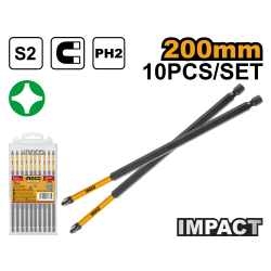 Набор ударных бит PH2х200 мм 10 шт (15/30) INGCO SDBIM11PH285 INDUSTRIAL Набор ударных бит PH2х200 мм 10 шт (15/30) INGCO SDBIM11PH285 INDUSTRIAL