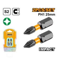 Ударная бита PH1х25 мм 2 шт (400/800) INGCO SDBIM71PH125 INDUSTRIAL Ударная бита PH1х25 мм 2 шт (400/800) INGCO SDBIM71PH125 INDUSTRIAL