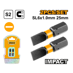 Ударная бита SL6х25 мм 2 шт (400/800) INGCO SDBIM71SL625 INDUSTRIAL Ударная бита SL6х25 мм 2 шт (400/800) INGCO SDBIM71SL625 INDUSTRIAL