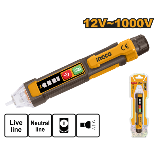 Бесконтактный детектор напряжения AC 12-1000 В (20/40) INGCO VD100091