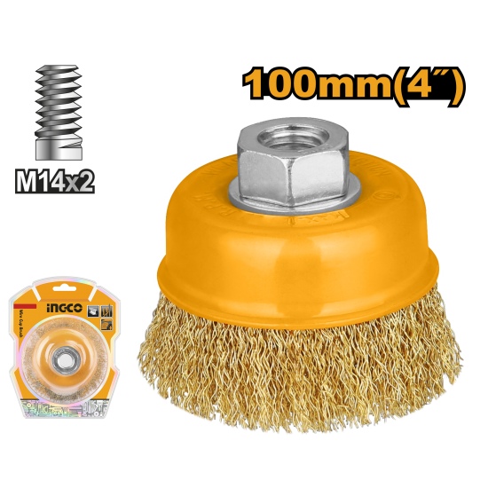 Проволочная щетка с гайкой 100 мм (10/60) INGCO WB11001 Проволочная щетка с гайкой 100 мм (10/60) INGCO WB11001