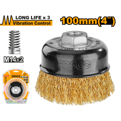 Проволочная щетка с гайкой 100 мм INGCO WB11005 INDUSTRIAL Проволочная щетка с гайкой 100 мм INGCO WB11005 INDUSTRIAL