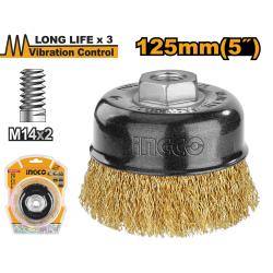 Щетка-крацевка с гайкой 125 мм (6/24) INGCO WB11255 INDUSTRIAL Щетка-крацевка с гайкой 125 мм (6/24) INGCO WB11255 INDUSTRIAL