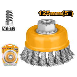 Проволочная щетка с гайкой 125 мм (6/24) INGCO WB21251 Проволочная щетка с гайкой 125 мм (6/24) INGCO WB21251