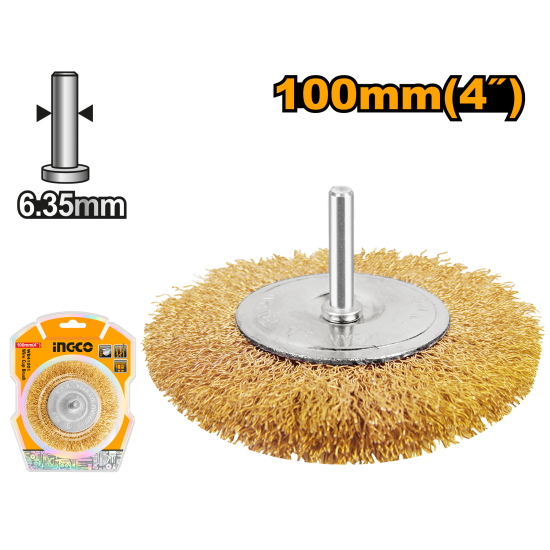 Проволочная щетка дисковая 100 мм INGCO WB41001 Проволочная щетка дисковая 100 мм INGCO WB41001
